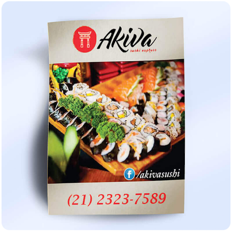 Folheto do restaurante Japonês Akiva Sushi
