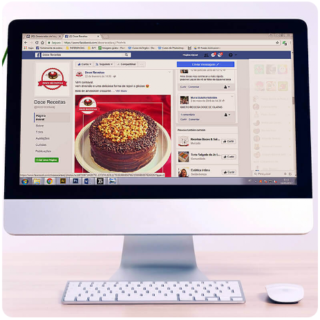 Gerenciamento do Facebook Profissional da Doceria Doce Receitas