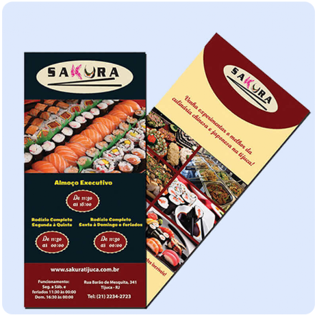 Folheto do Restaurante Japônes Sakura Tijuca